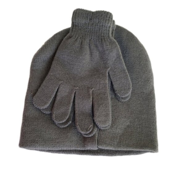 Boys Graphic Racing Car Grey Warm Fall Winter Beanie Toque Hat + Glove Set - Picture 3 of 5